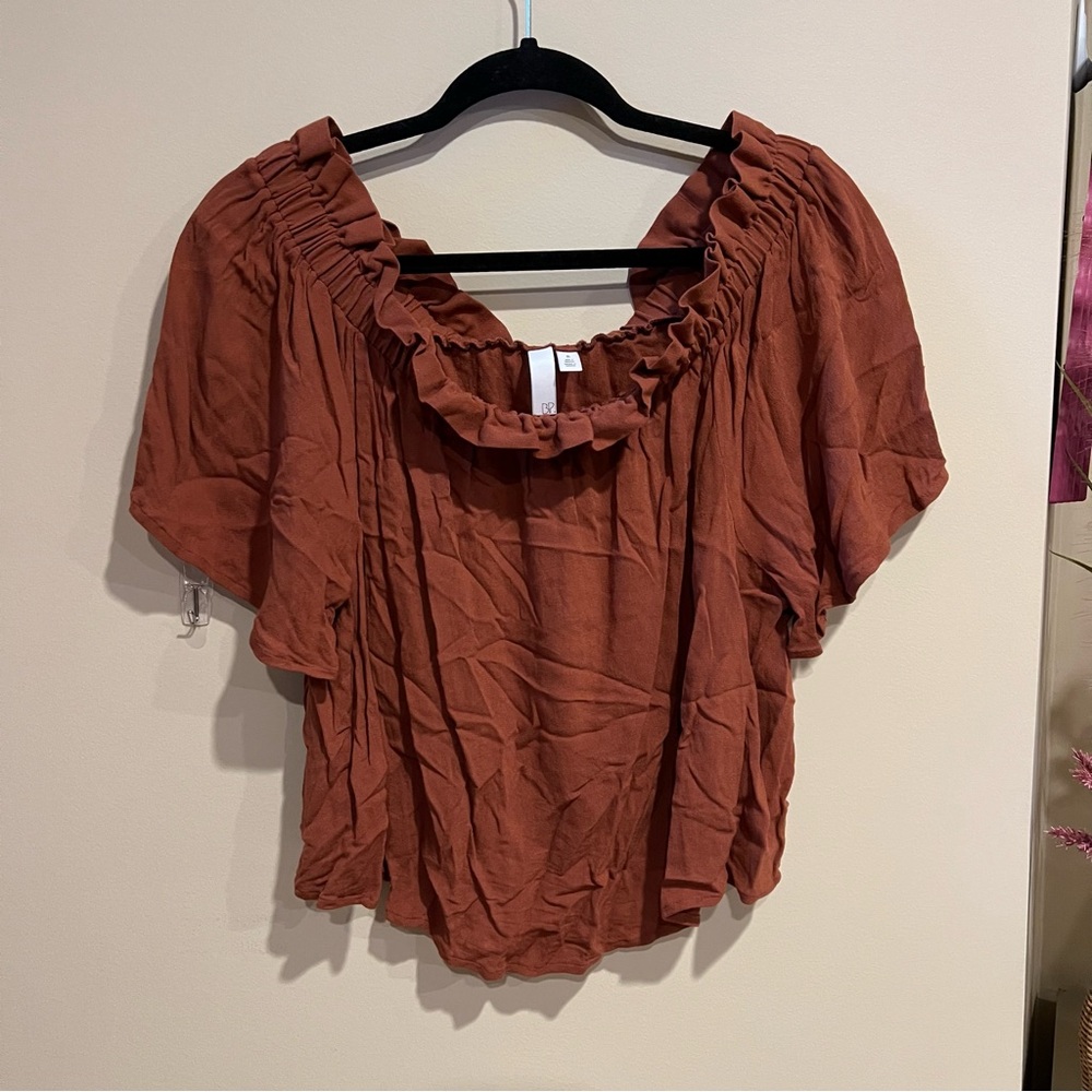 Off Shoulder Ruffle Neckline Crop Top